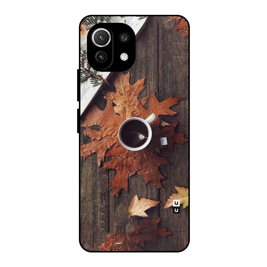 Fall Leaf Coffee Metal Back Case for Mi 11 Lite NE 5G