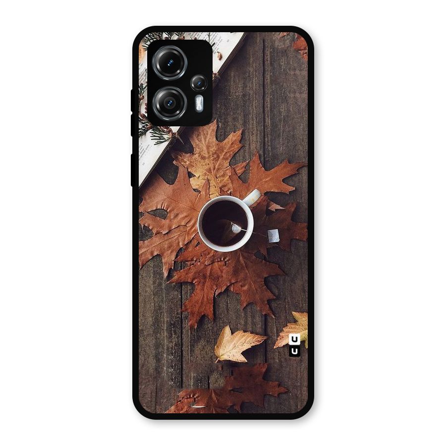 Fall Leaf Coffee Metal Back Case for Moto G13