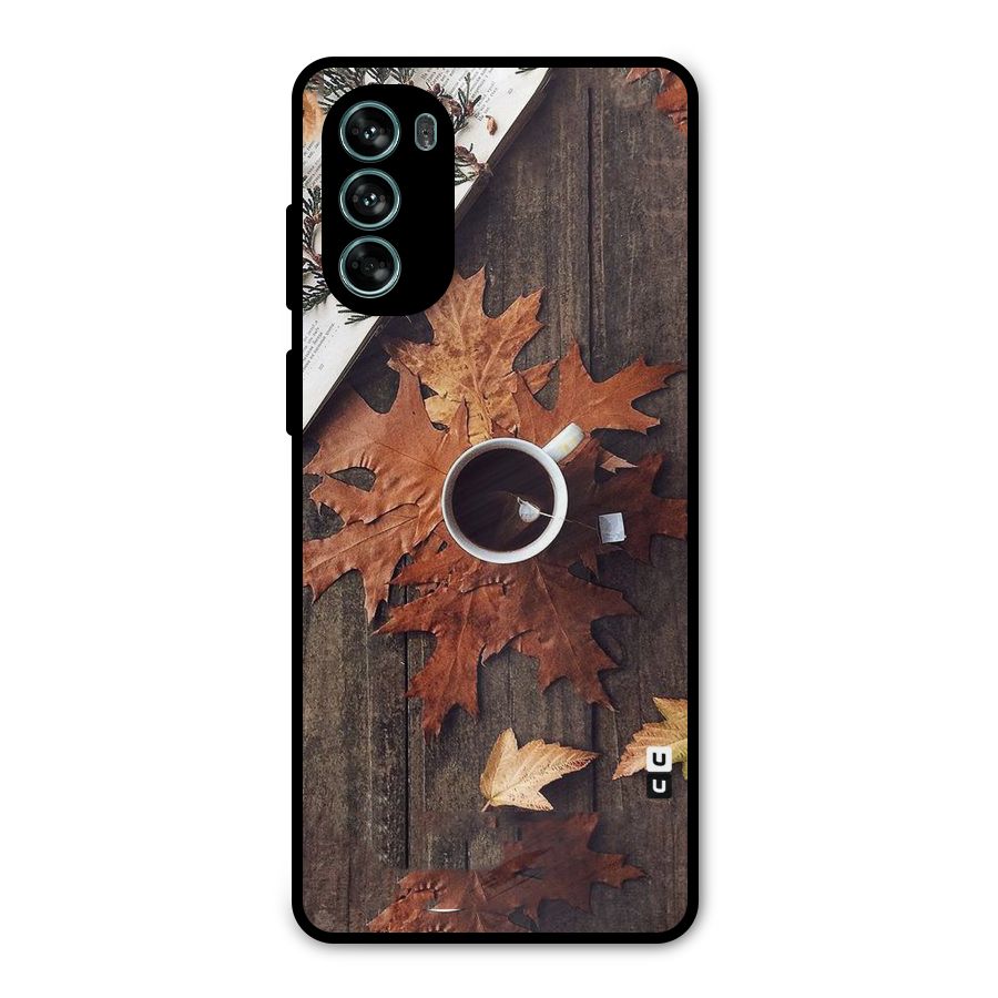 Fall Leaf Coffee Metal Back Case for Moto G62