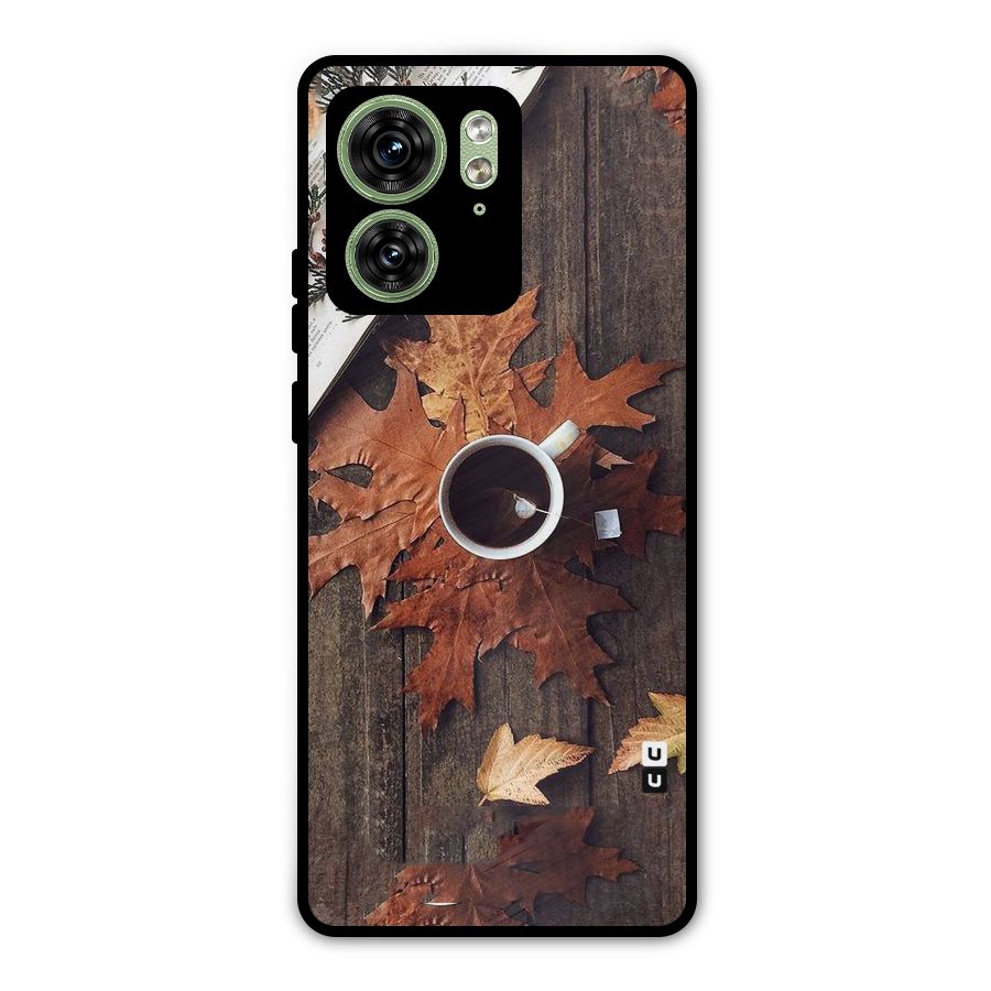 Fall Leaf Coffee Metal Back Case for Motorola Edge 40 5G