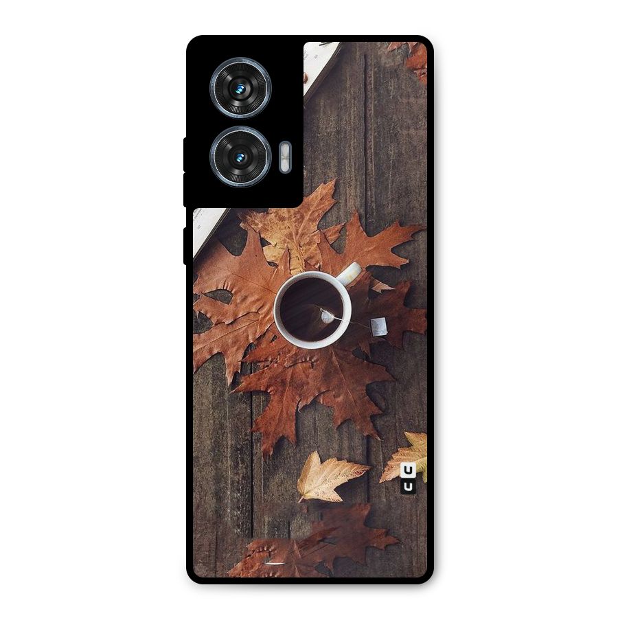 Fall Leaf Coffee Metal Back Case for Motorola Edge 50 Fusion