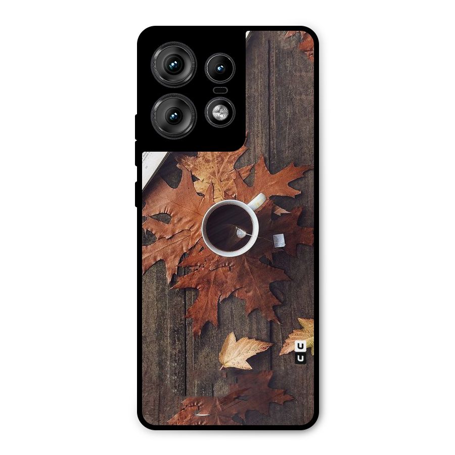 Fall Leaf Coffee Metal Back Case for Motorola Edge 50 Pro
