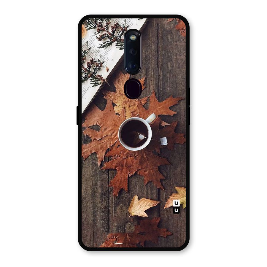 Fall Leaf Coffee Metal Back Case for Oppo F11 Pro