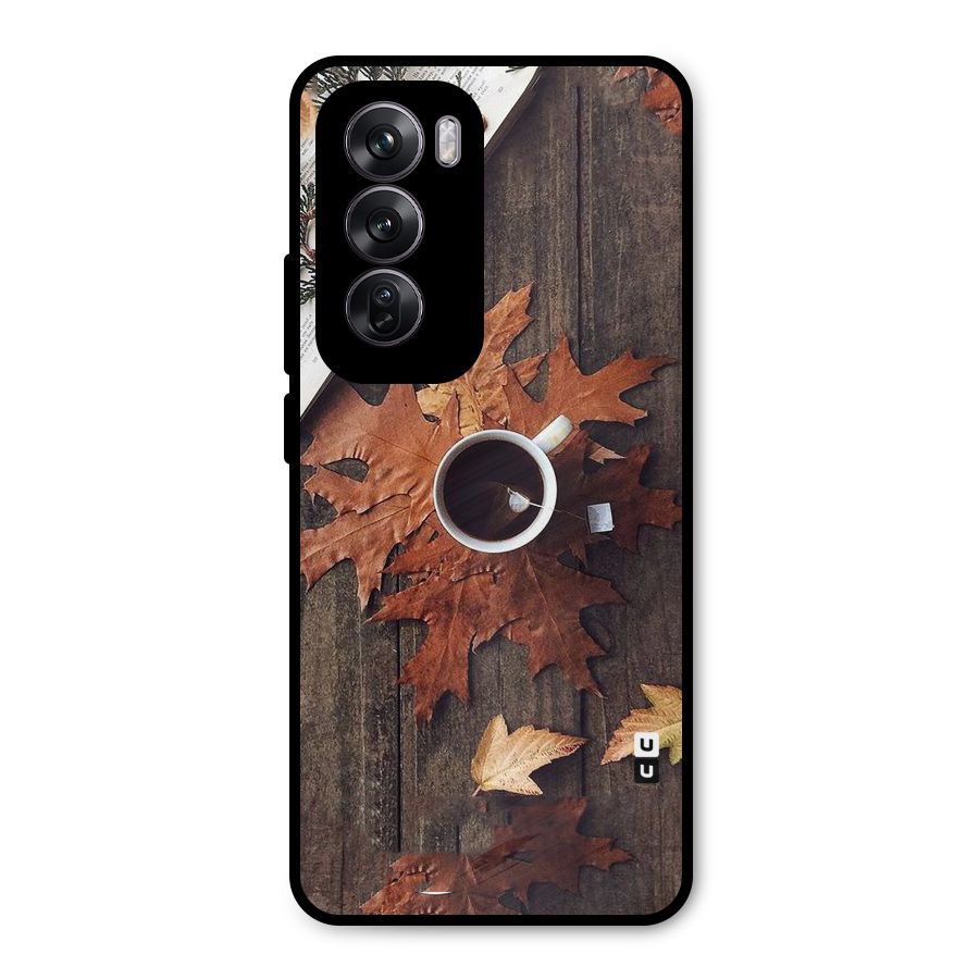 Fall Leaf Coffee Metal Back Case for Oppo Reno12 Pro