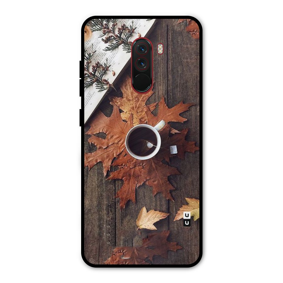 Fall Leaf Coffee Metal Back Case for Poco F1