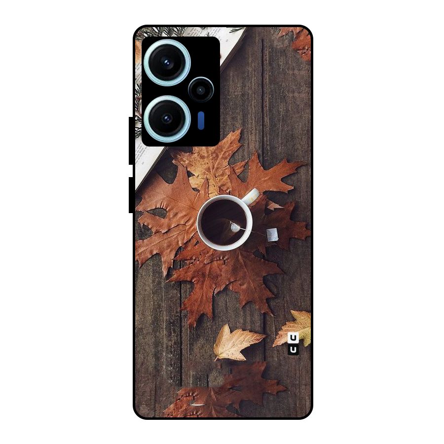 Fall Leaf Coffee Metal Back Case for Poco F5