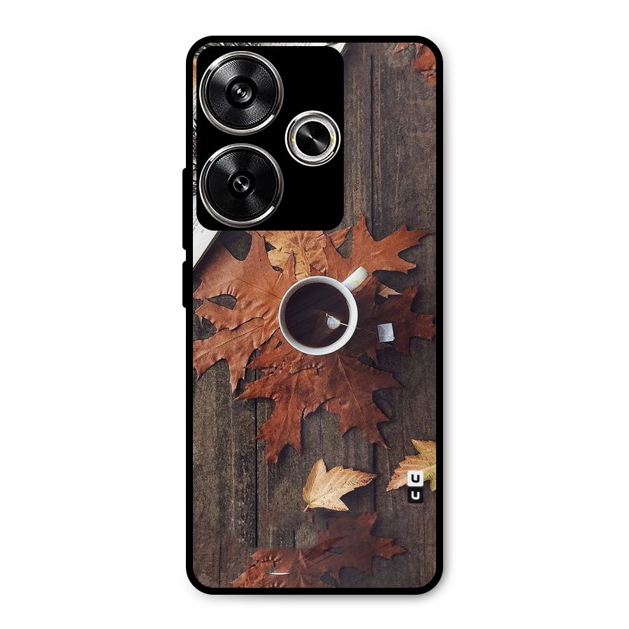 Fall Leaf Coffee Metal Back Case for Poco F6