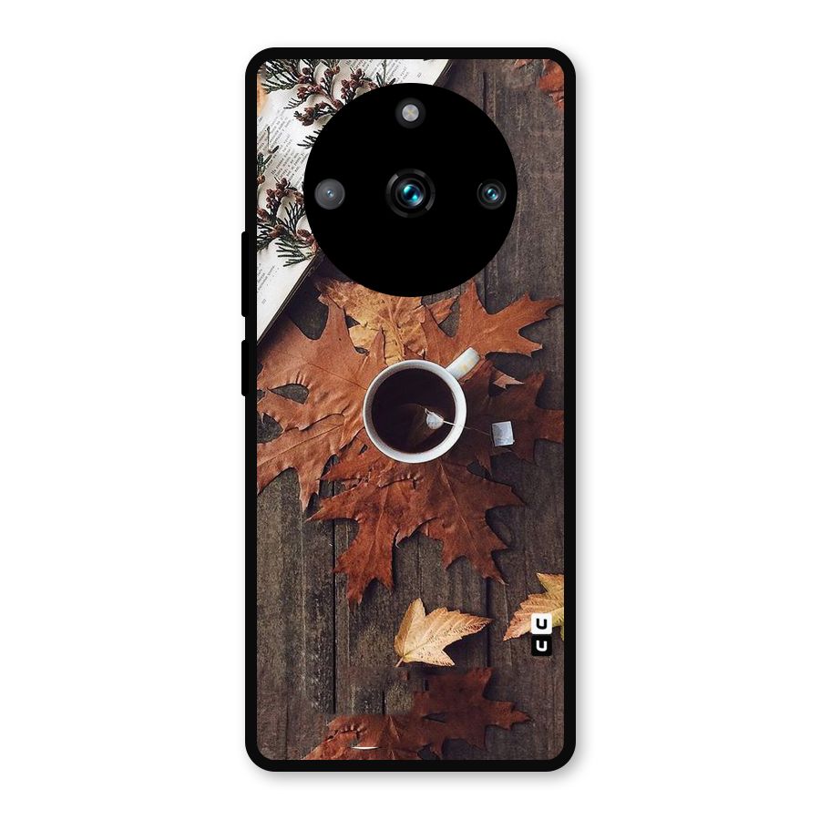 Fall Leaf Coffee Metal Back Case for Realme 11 Pro