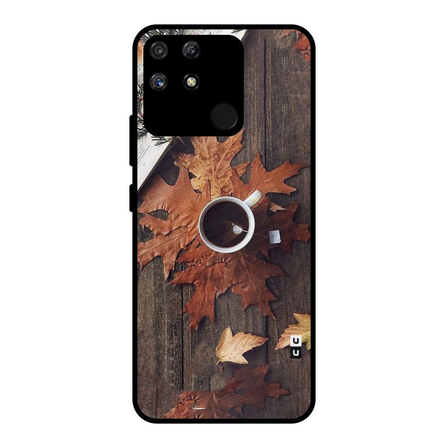 Fall Leaf Coffee Metal Back Case for Realme Narzo 50A