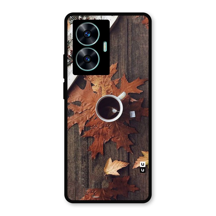 Fall Leaf Coffee Metal Back Case for Realme Narzo N55