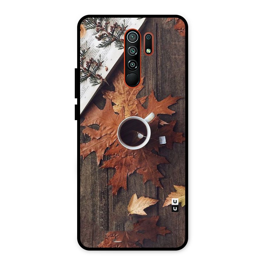 Fall Leaf Coffee Metal Back Case for Redmi 9 Prime