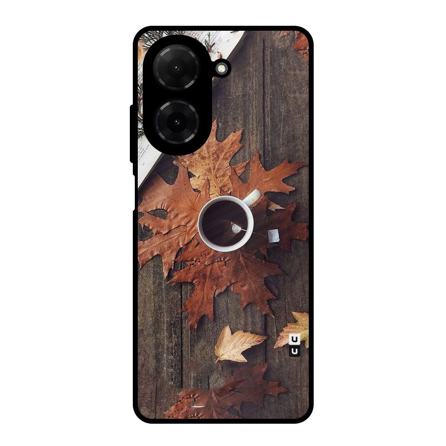 Fall Leaf Coffee Metal Back Case for Redmi A5 4G