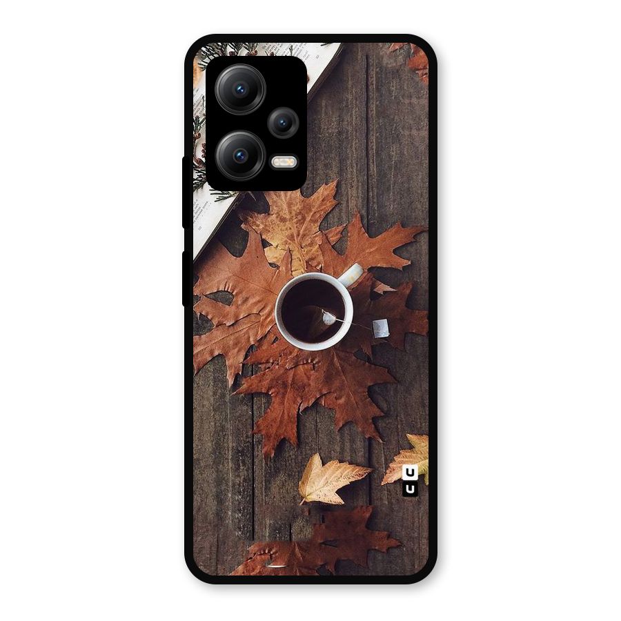 Fall Leaf Coffee Metal Back Case for Redmi Note 12 5G