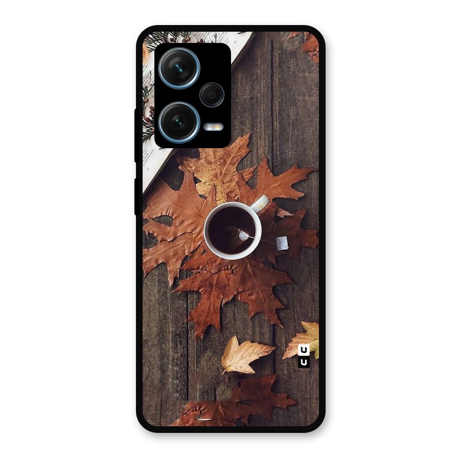 Fall Leaf Coffee Metal Back Case for Redmi Note 12 Pro Plus 5G