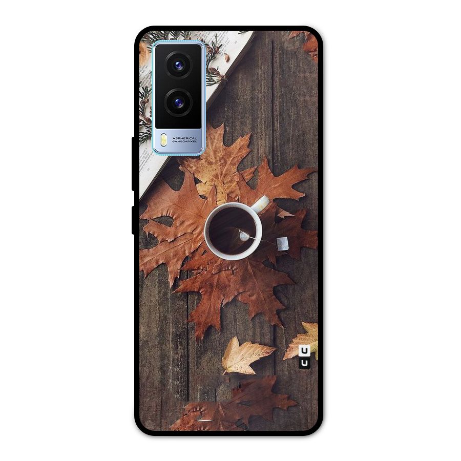Fall Leaf Coffee Metal Back Case for Vivo V21e 5G