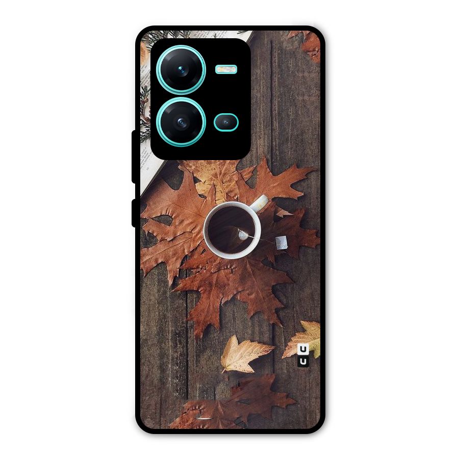 Fall Leaf Coffee Metal Back Case for Vivo V25