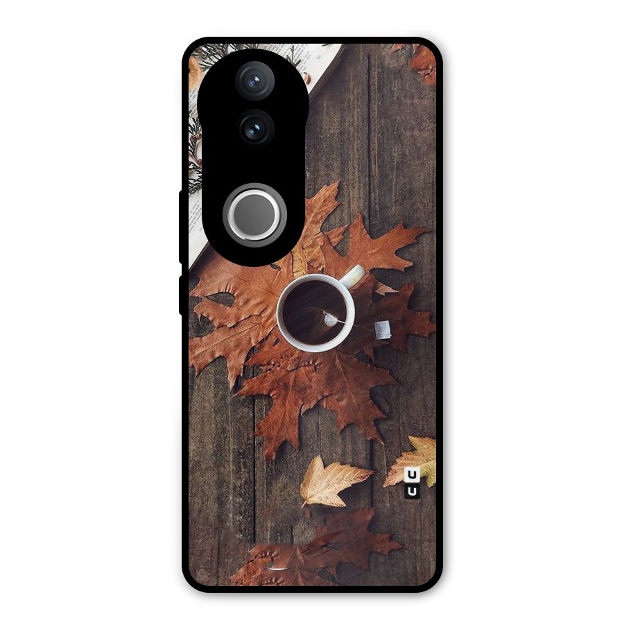 Fall Leaf Coffee Metal Back Case for Vivo V50