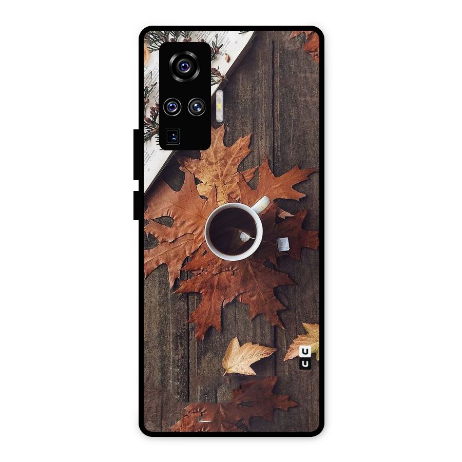 Fall Leaf Coffee Metal Back Case for Vivo X50 Pro