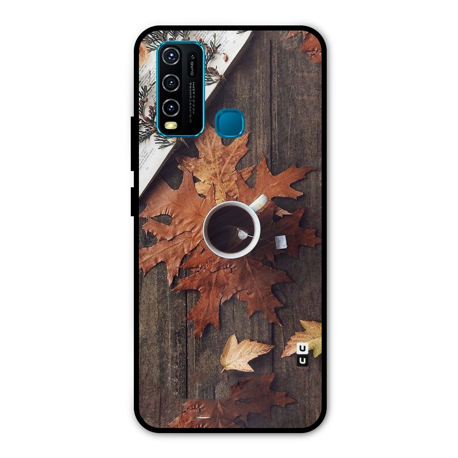 Fall Leaf Coffee Metal Back Case for Vivo Y30