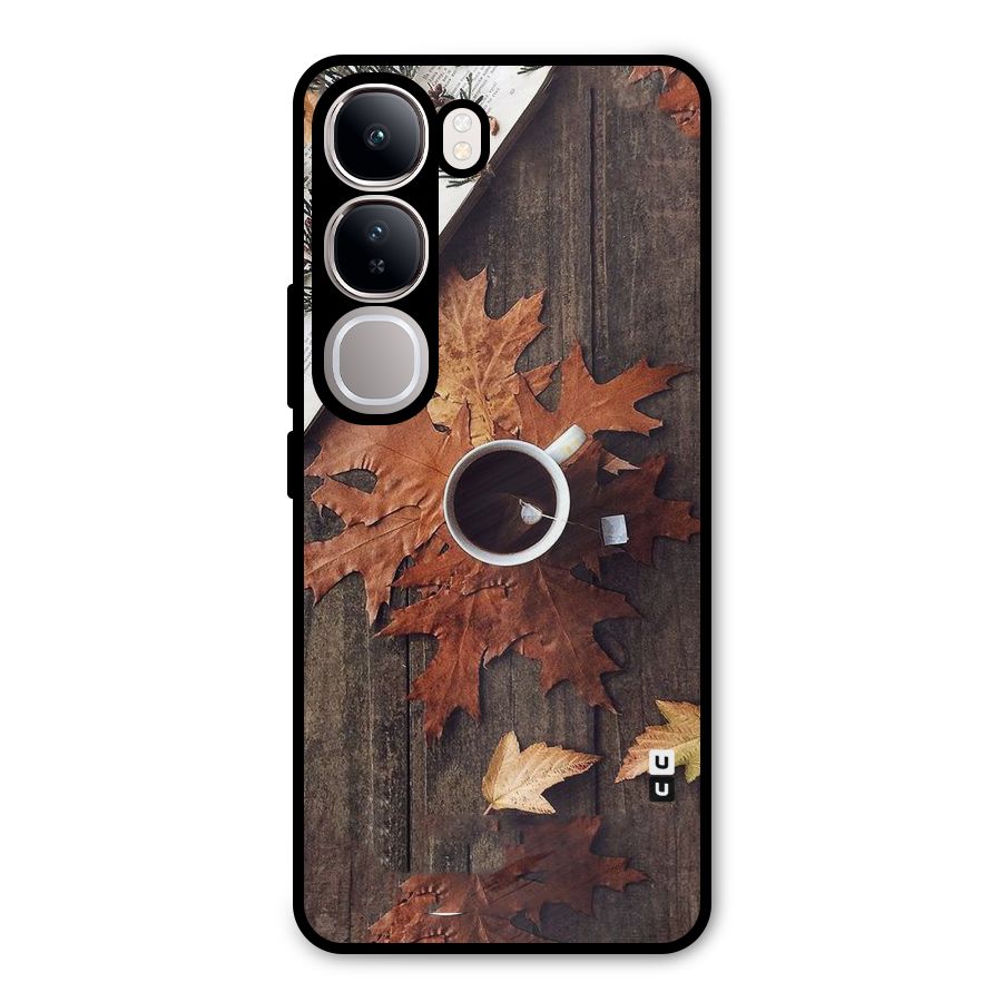 Fall Leaf Coffee Metal Back Case for Vivo Y300