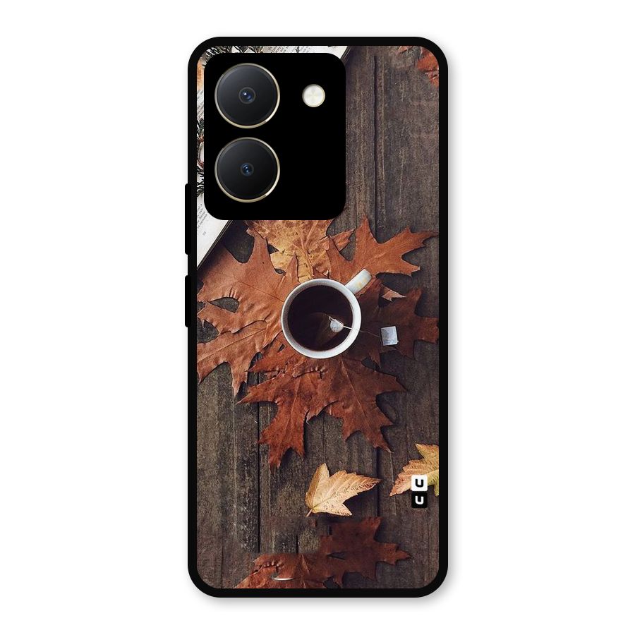 Fall Leaf Coffee Metal Back Case for Vivo Y36