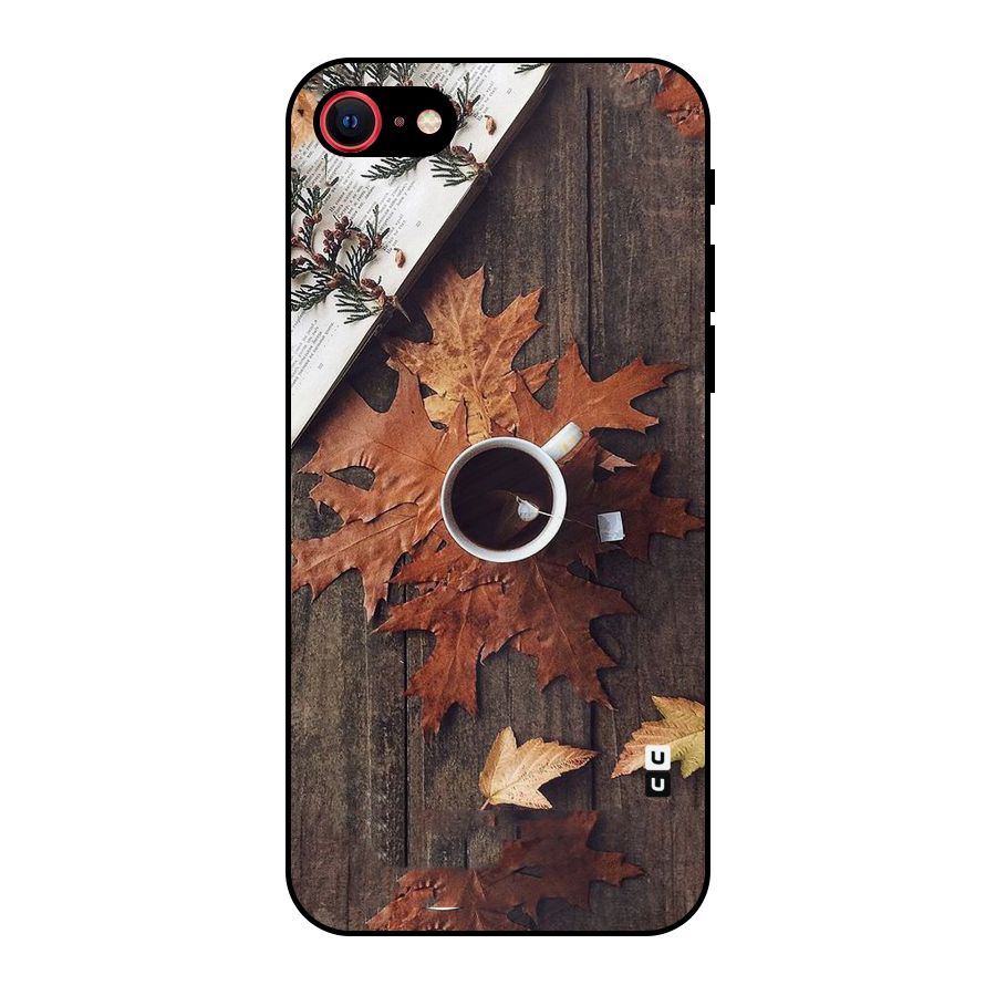 Fall Leaf Coffee Metal Back Case for iPhone 7