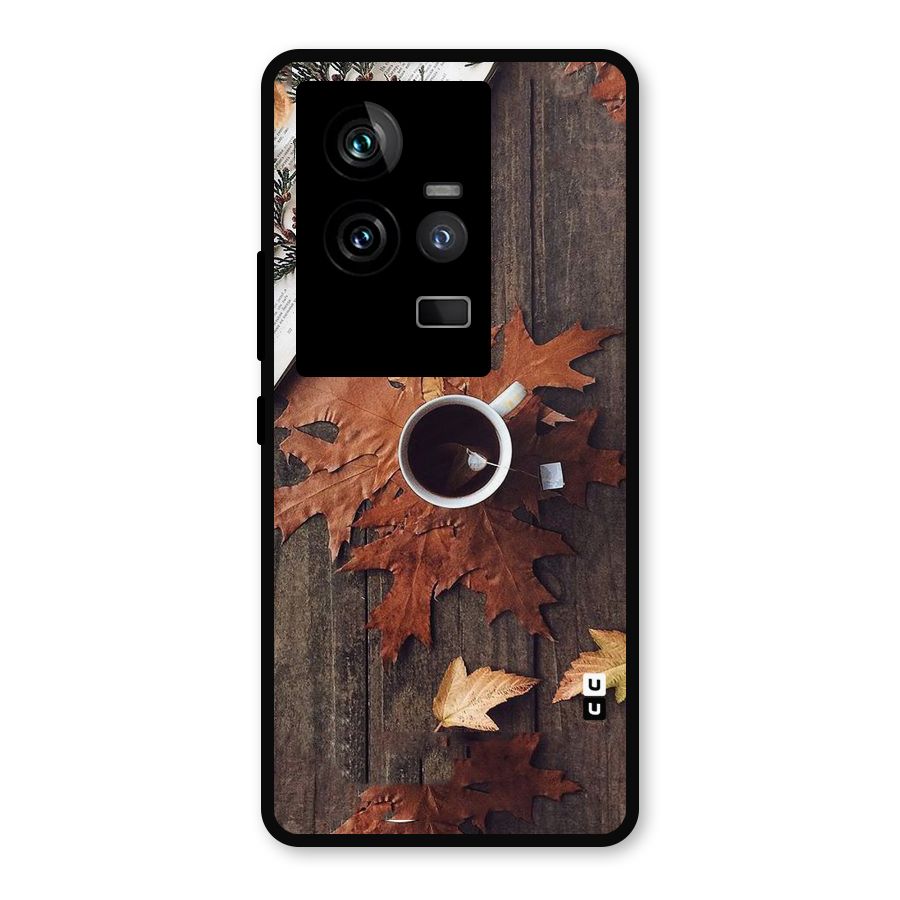 Fall Leaf Coffee Metal Back Case for iQOO 11 5G