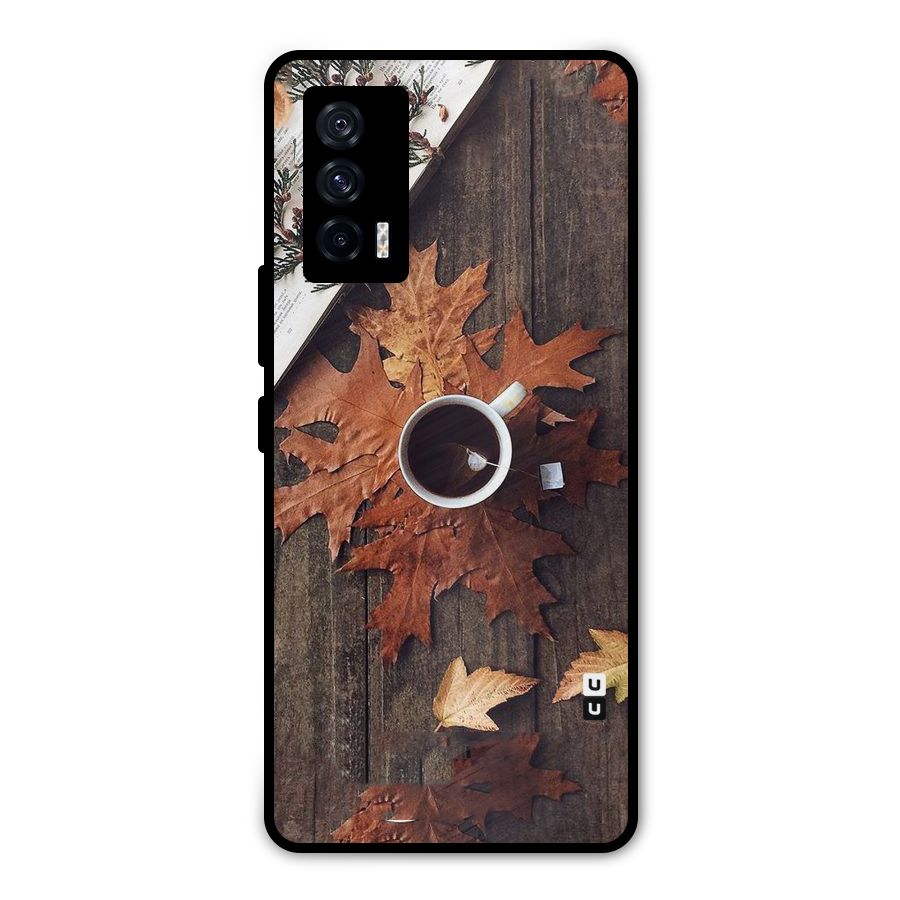 Fall Leaf Coffee Metal Back Case for iQOO 7 5G