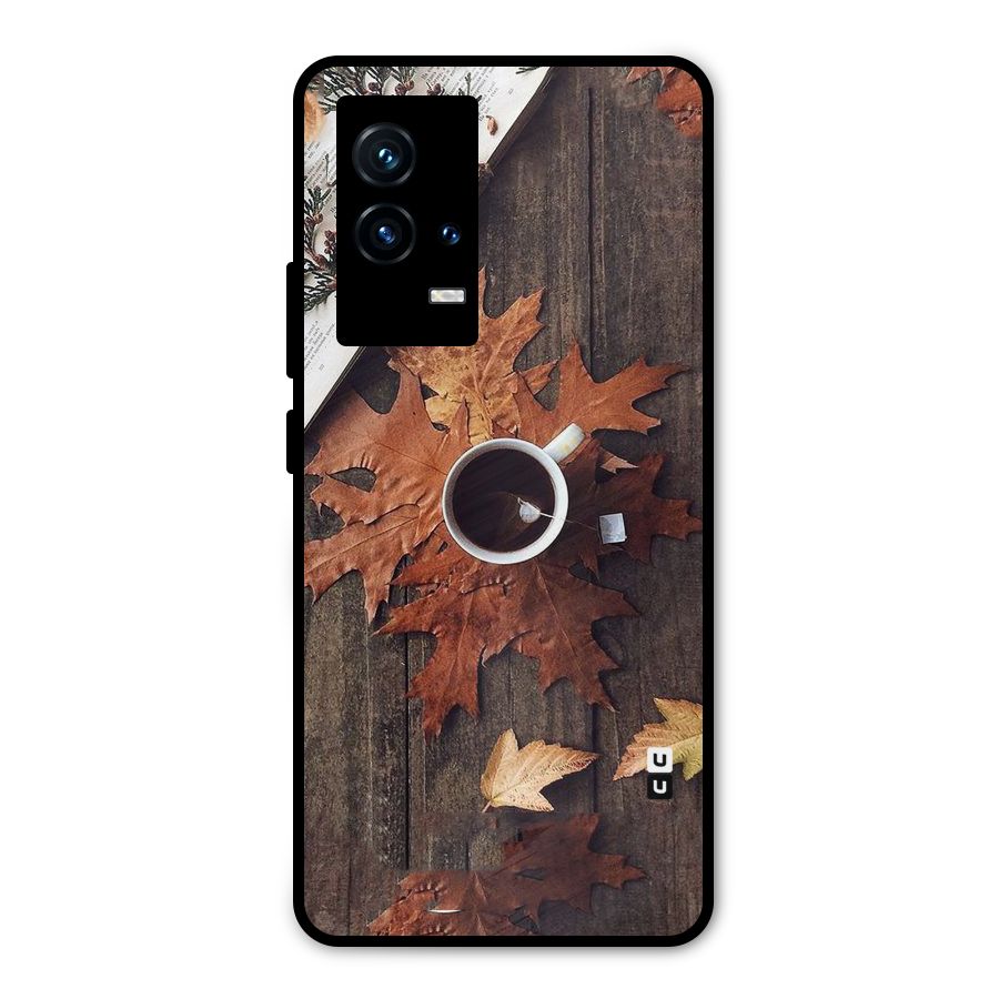 Fall Leaf Coffee Metal Back Case for iQOO 9 5G
