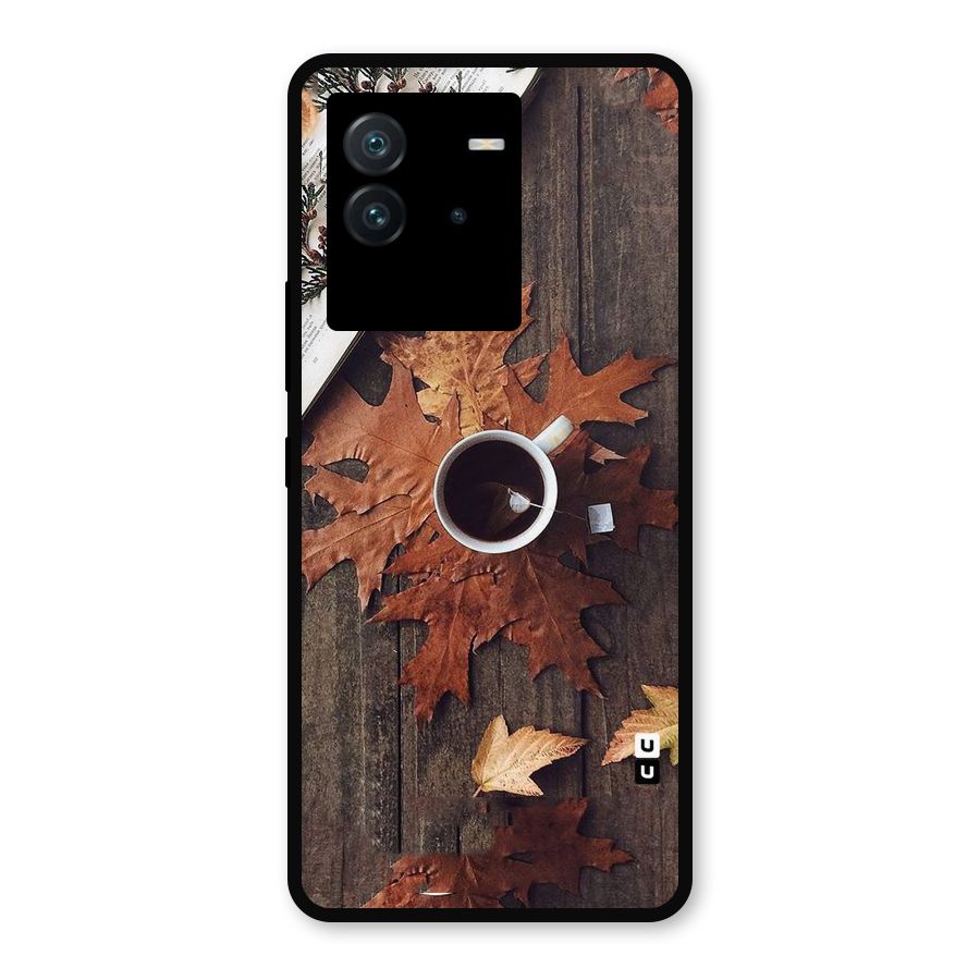 Fall Leaf Coffee Metal Back Case for iQOO Neo 6 5G