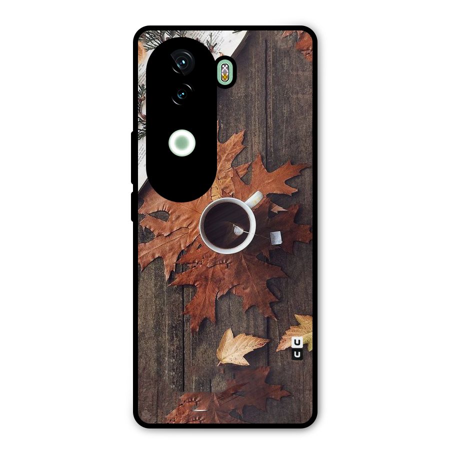 Fall Leaf Coffee Metal Back Case for iQOO Z9s