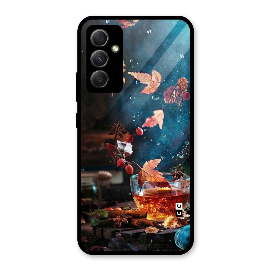 Falling Leaves Tea Glass Back Case for Galaxy A34