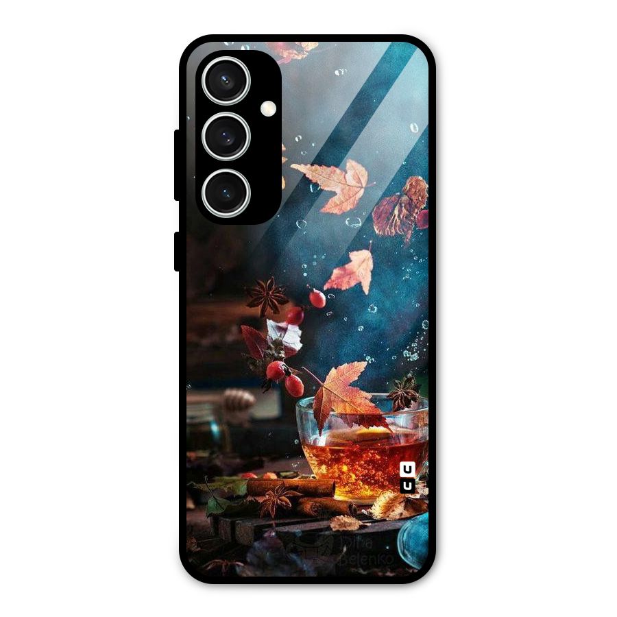 Falling Leaves Tea Glass Back Case for Galaxy S23 FE