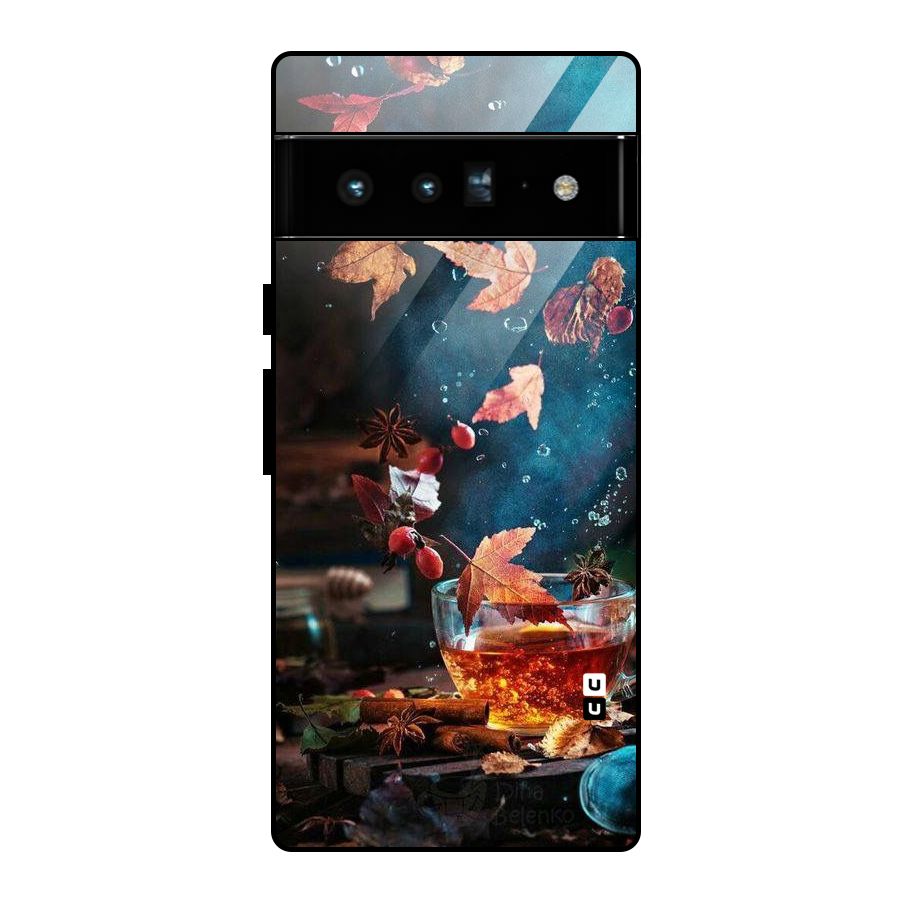 Falling Leaves Tea Glass Back Case for Google Pixel 6 Pro