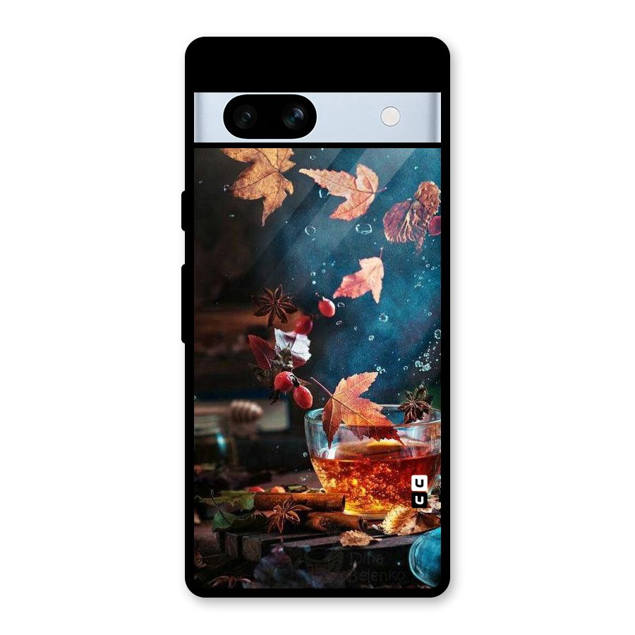 Falling Leaves Tea Glass Back Case for Google Pixel 7a