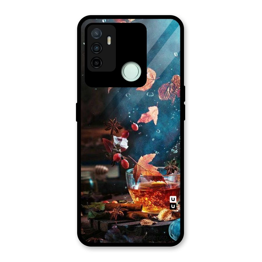 Falling Leaves Tea Glass Back Case for Oppo A53