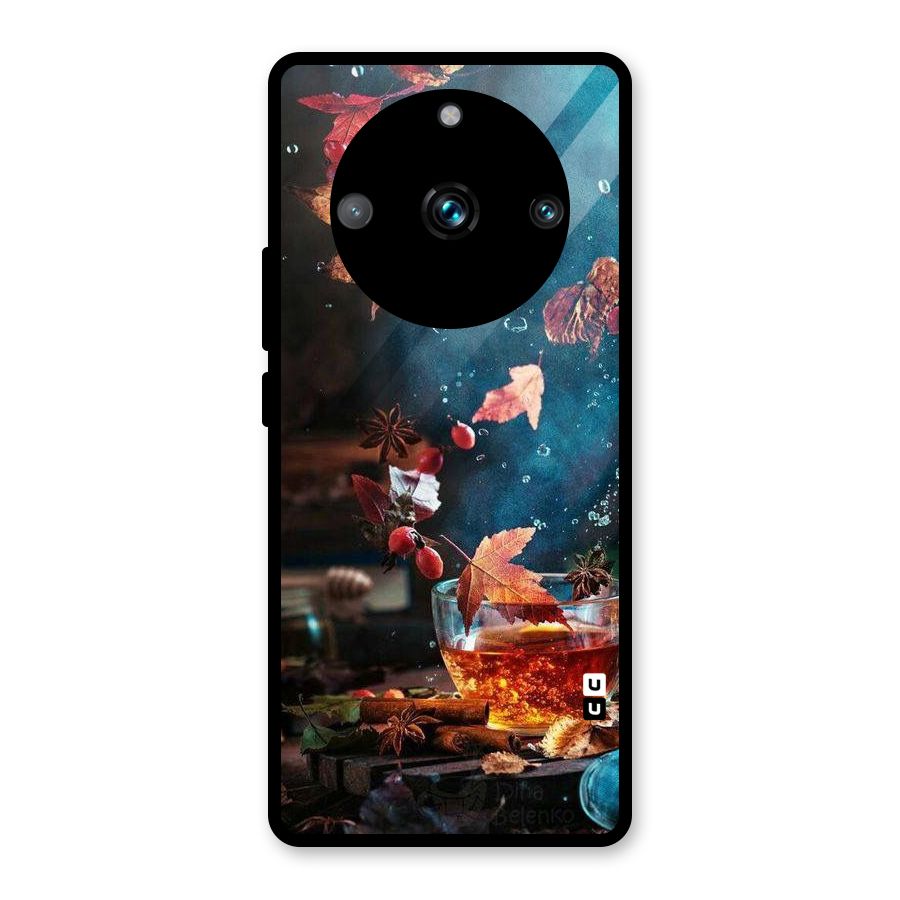 Falling Leaves Tea Glass Back Case for Realme 11 Pro Plus