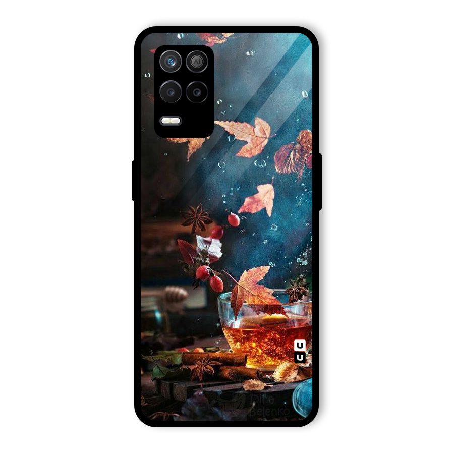 Falling Leaves Tea Glass Back Case for Realme 8s 5G