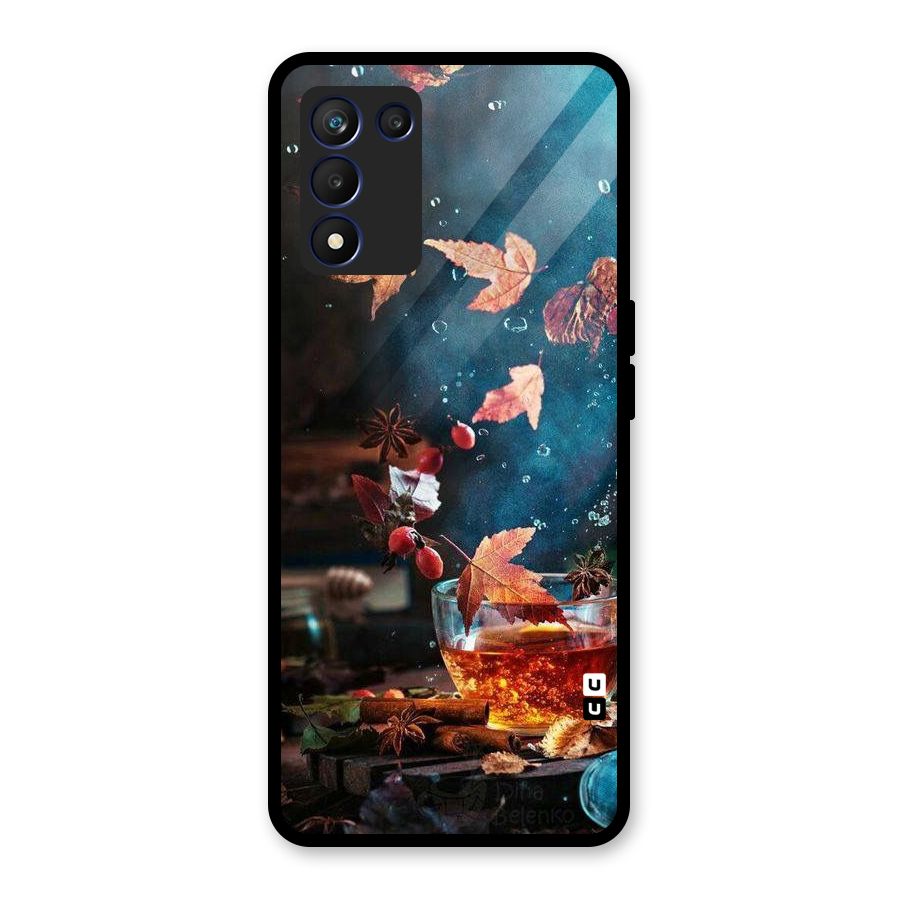 Falling Leaves Tea Glass Back Case for Realme 9 5G Speed