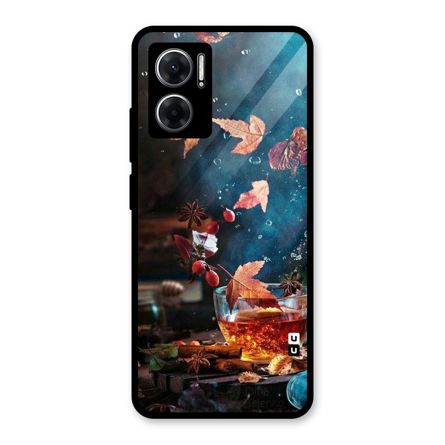 Falling Leaves Tea Glass Back Case for Redmi 11 Prime 5G