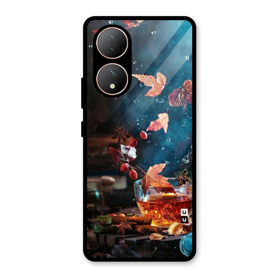 Falling Leaves Tea Glass Back Case for Vivo Y100A