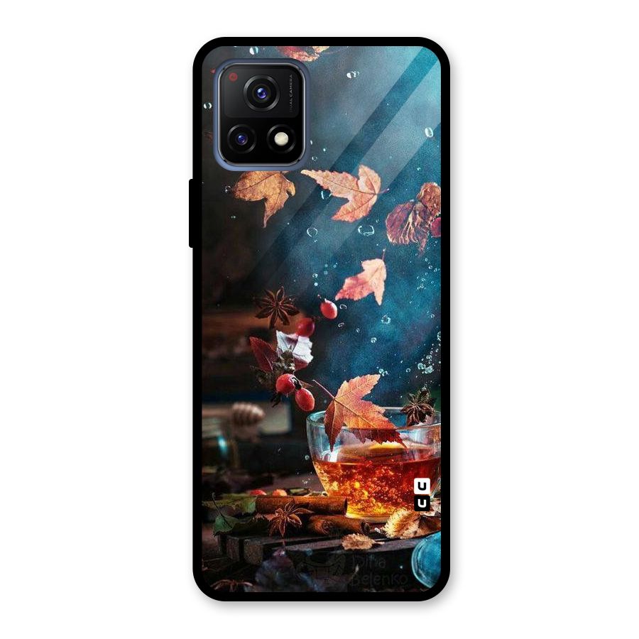 Falling Leaves Tea Glass Back Case for Vivo Y72 5G