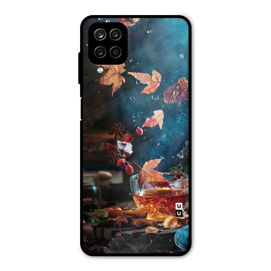 Falling Leaves Tea Metal Back Case for Galaxy A12