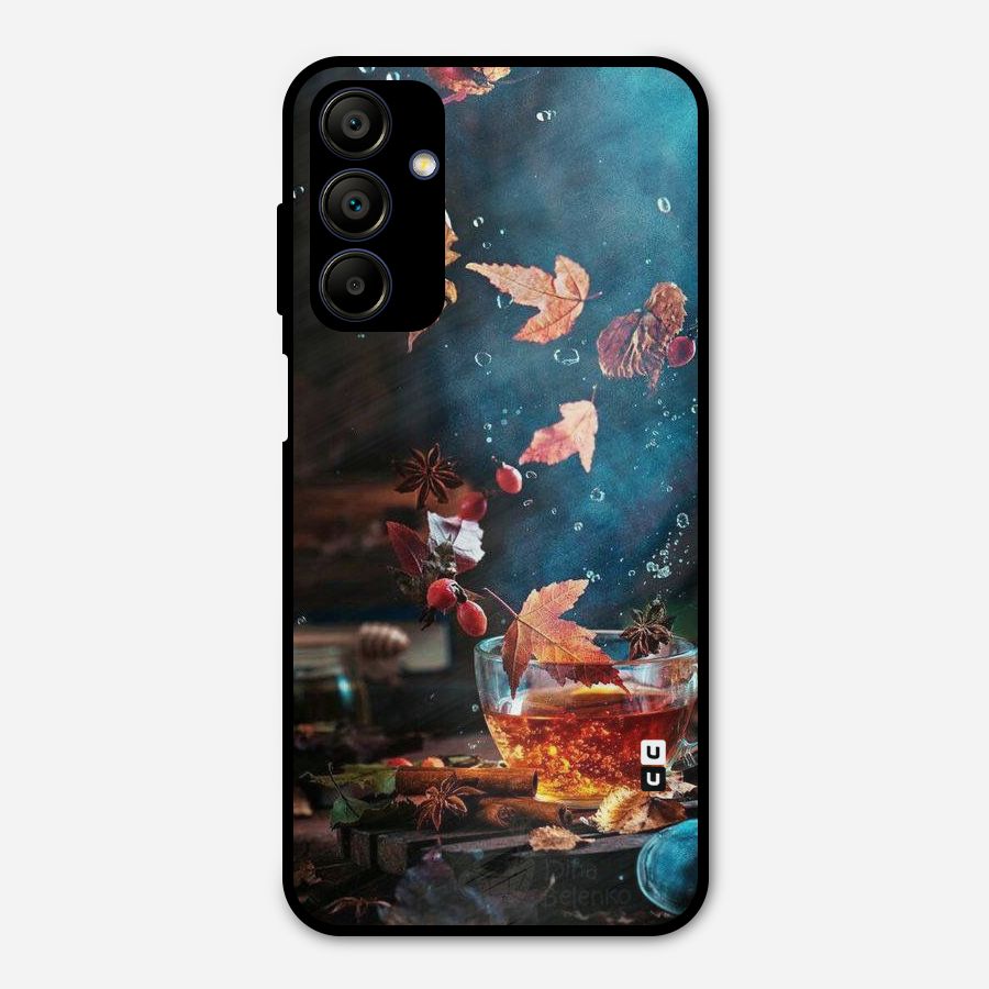 Falling Leaves Tea Metal Back Case for Galaxy A15 5G