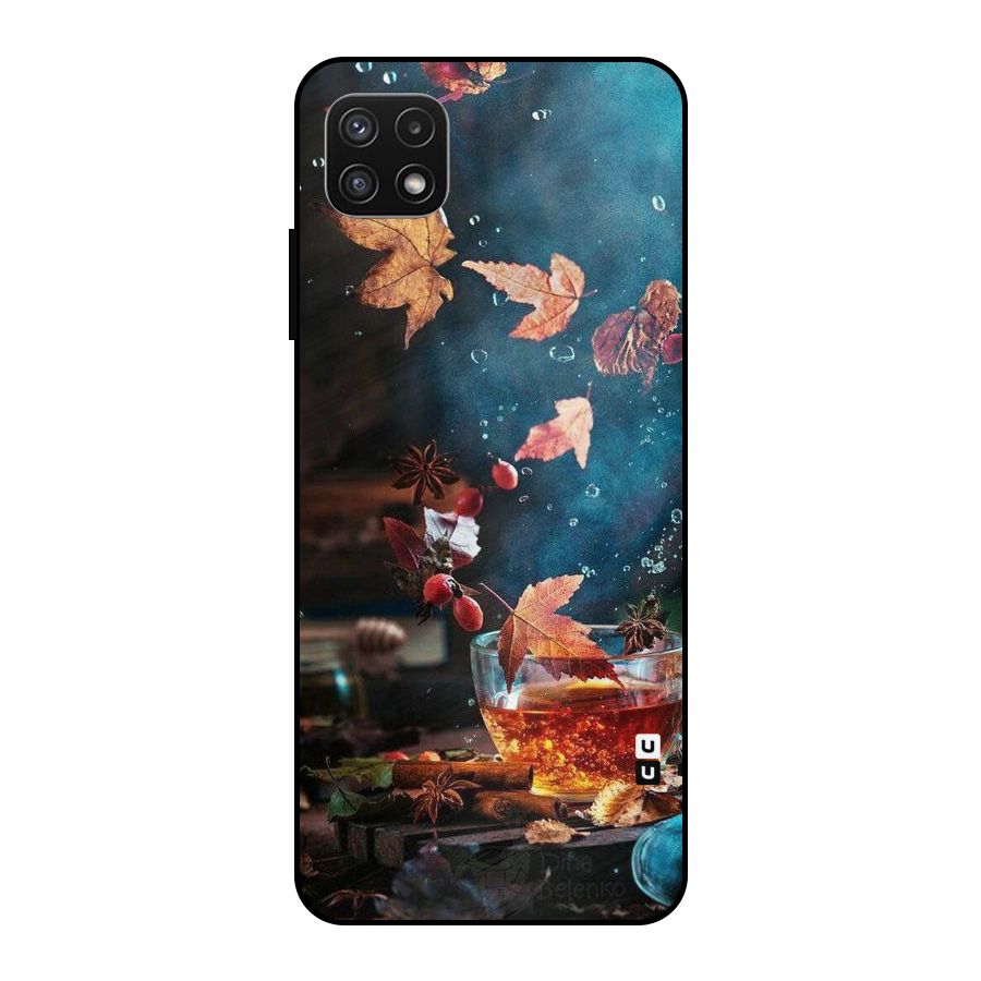 Falling Leaves Tea Metal Back Case for Galaxy A22 5G