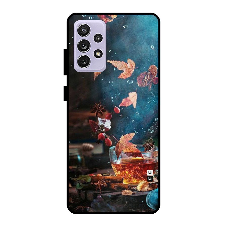 Falling Leaves Tea Metal Back Case for Galaxy A72