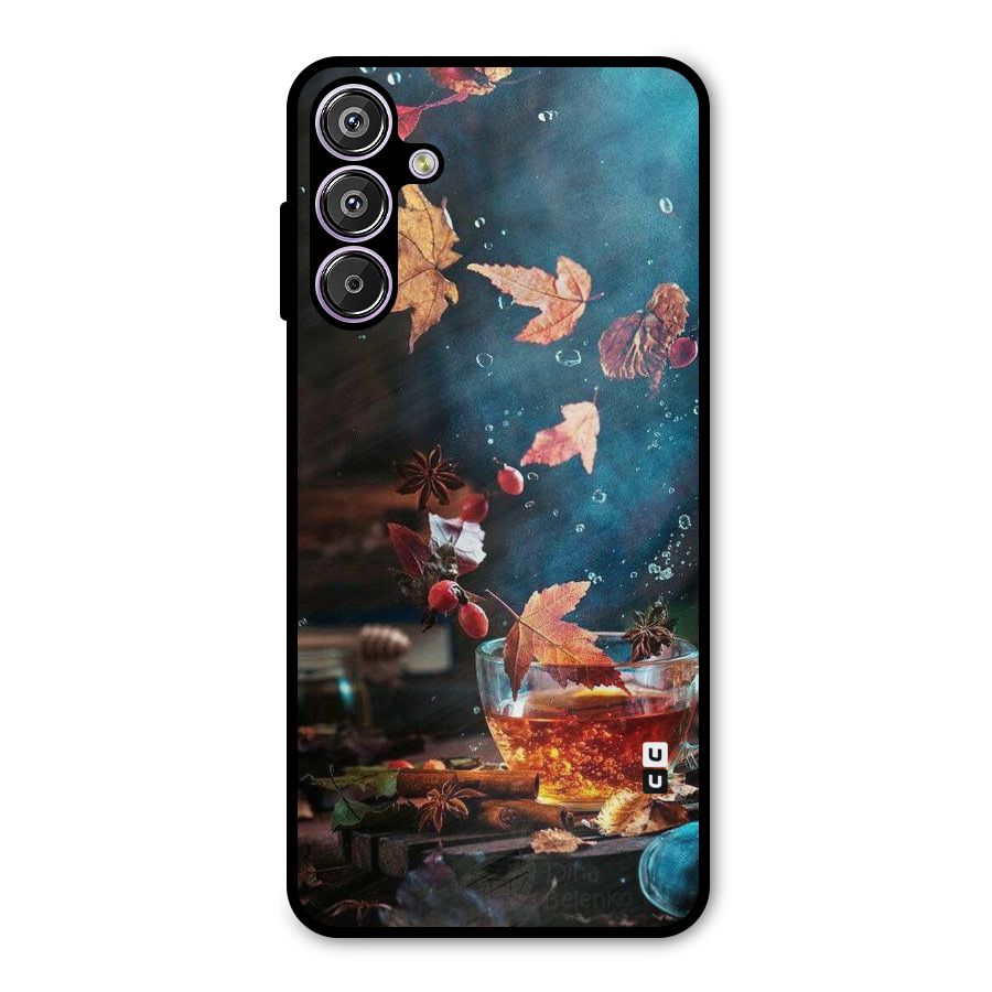 Falling Leaves Tea Metal Back Case for Galaxy F15