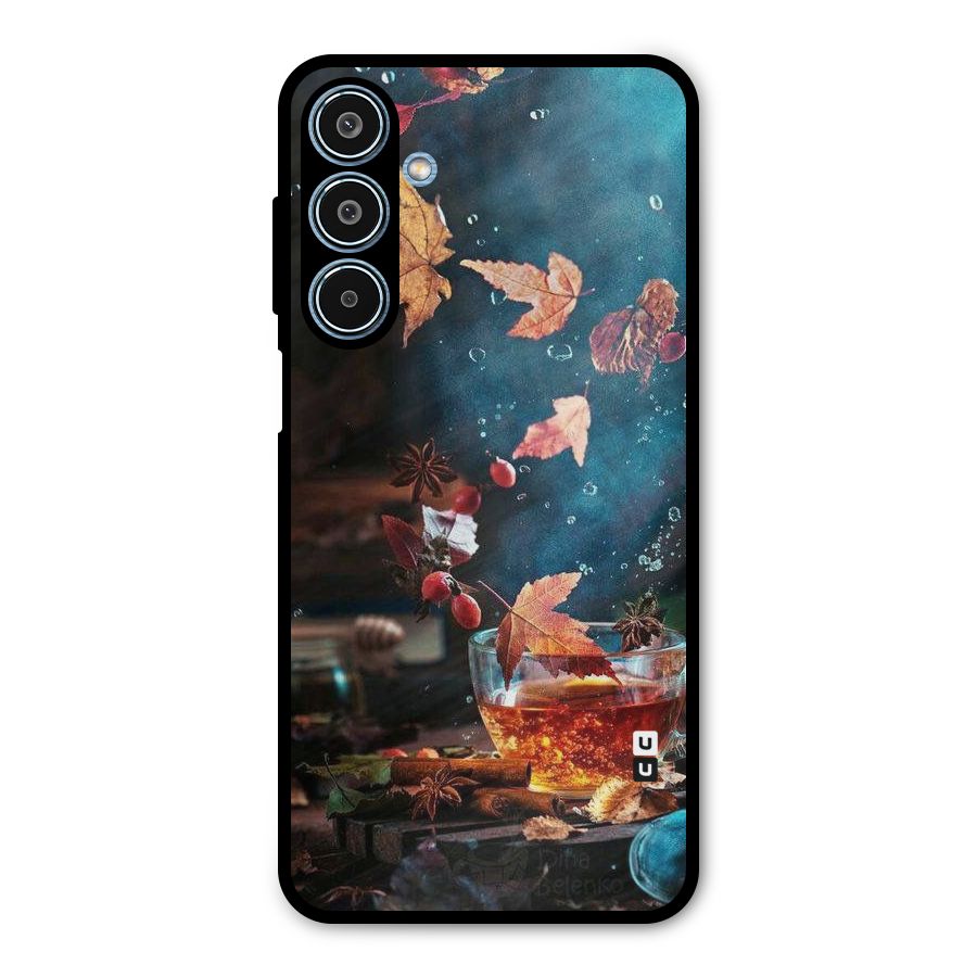 Falling Leaves Tea Metal Back Case for Galaxy M35