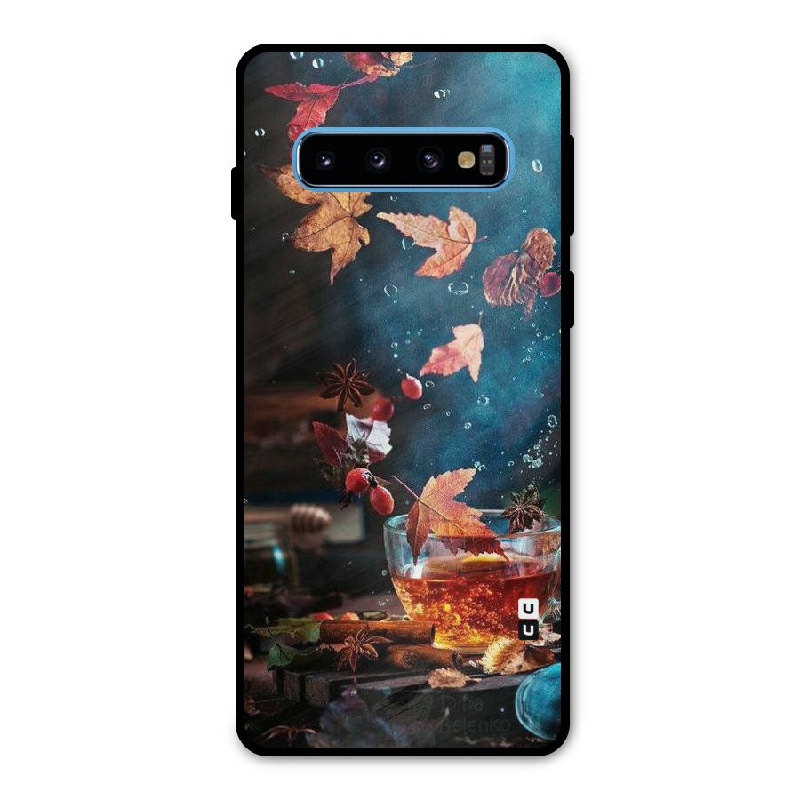Falling Leaves Tea Metal Back Case for Galaxy S10