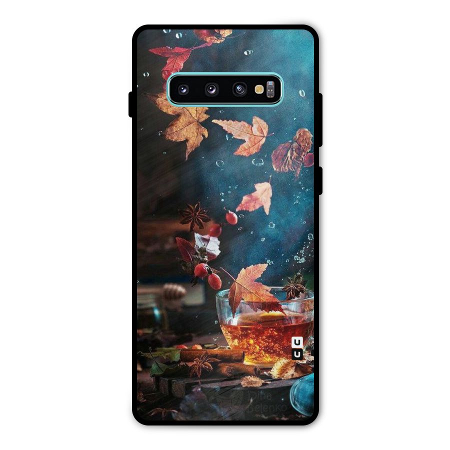 Falling Leaves Tea Metal Back Case for Galaxy S10 Plus